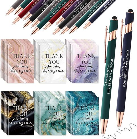 Kosiz 240 Pcs Inspirational Journal and Pen Set Teacher Appreciation Gifts Bulk Motivational Notebooks Thank You Gifts Party Favors for Women Secretary Coworkers Staff Team Nurse Employee in Saudi Arabia