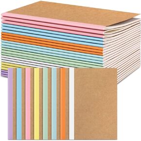 TaoBary 24 Pcs Composition Notebooks Bulk A5 Kraft Composition Journals, 60 Pages Lined Paper for College Students Kids Home Office School Supplies (Retro Colors)