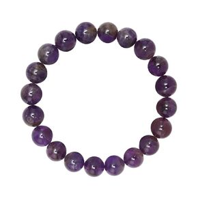 10mm Amethyst Beaded Bracelet for Men - Peace and Spirituality - High Quality Stretch Purple Gemstone Beads Mens Bracelet Size Medium - Made in USA - Gift For Him