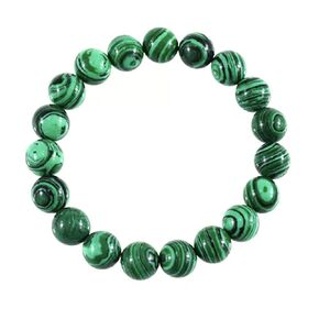 8mm Spiritual Beads Malachite Bracelet for Men - Natural Green Stone Malachite Beaded Bracelet - Luck and Money - Made in USA - Meaningful Gift for Men