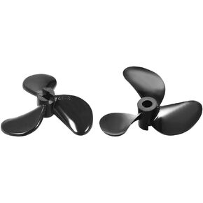 uxcell RC Boat CCW Propeller 4mm Shaft 3 Vanes 44mm 1.4 P Fan Shape Pastic Black Rotating Propeller Props for RC Boat 2pcs