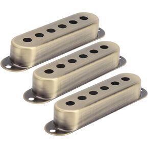 3Pcs Guitar Single Pickup Cover, Brass Single Coil Pickup Cover 48mm/50mm/52mm Stratocaster Pickup Covers for ST SQ Electric Guitar(Bronze)