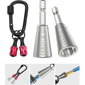 2pc Wire Twister Tool for Drill with Portable Bit Holder Keychain - 1/4" Fast Wire Nut Twister Kit for 9-22 AWG 2-7 Way Effortless Cable Wire Twisting Connector for Electrical Impact Power Drills