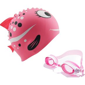 Kids Fun Silicone Swim Cap for Boys and Girls - Sharks & Minnows by Start Smart