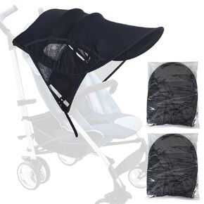 2 Pcs Stroller Sun Shade Baby Stroller UV Sun Protection Shield Waterproof Baby Stroller Canopy Toddler Car Seats Pram Pushchair Cover Stroller Sunshade Rain Sunshade Awning