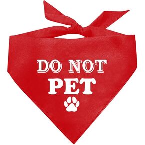 Do Not Pet Dog Bandana, Red Dog Bandana, Funny Cute Dog Bandana, Pet Dog Triangle Scarf, Pet Dog Scarf Accessories, Gift for Dog Lover, Dog Bandana for Small Medium Large Dogs (D37)