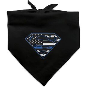 Superman Thin Blue Line Flag Shield Logo Dog Pet Bandana