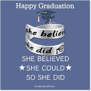 LINY 2024 Graduation Gifts for Girls Women 2024 Graduation Ring Inspirational Graduation Jewelry for Daughter Niece Sister Best Friend