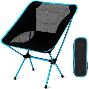 Portable Beach Camping Accessories, Garden Resistant Aluminum seat Reclining transportable Chair, 23x26 for Adults, Blue