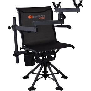 NEXCAM® AXIS SG 360 Ultimate Shooting Chair with AXIS V2 Shooting Rest. Rocking Chair. Dual-axis Swivel and Tilting Chair. Camp. Fish. Hunt. Patent Pending