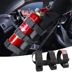 for Ford Bronco Trunk Adjustable Roll Bar Fire Extinguisher Mount Holder 3 lb Heavy Duty Trunk for Ford Extinguisher Holder Accessories Compatible with Ford Bronco 2021+ (with USA Flag)