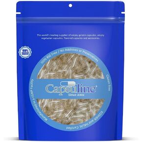 Capsuline Size 2 - Clear Empty Gelatin Capsules - 1000 Count - Empty Gel Pill Capsules - DIY Pure Bovine Pill Capsule filling - Empty Caps - Kosher, Gluten Free - Non-GMO Certified (Clear)