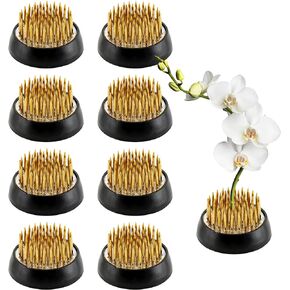 9 Pcs Flower Frogs Round Brass Flower Holder Japanese Ikebana Vase Floral Frogs Flower Arranger Flower Fixed Tools Pin for Flower Arrangement Home DIY Craft (1.34 Inch)