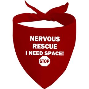 JXGZSO 1 Piece No Dogs/Nervous Rescue I Need Space Dog Bandana Give Me Space Dog Bandana Rescue Dog Bandana (No Dogs Need Space)