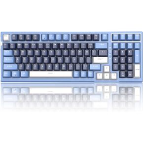 MageGee SKY98 Mechanical Gaming Keyboard, 96% Gasket Hot Swappable Wired Custom Creamy Keyboard with 5-Layer Sound Dampening, RGB Backlit, NKRO for Win/Mac (Violet, Violet Switch)