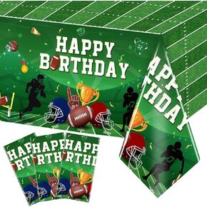 3 Pcs Football Themed Tablecloths Football Birthday Party Supplies 54 x 108 Inch Plastic Football Table Cover Disposable Plastic Sports Table Cover for Football Birthday Party Decorations
