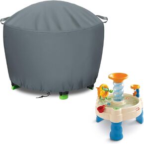 غطاء طاولة مياه للأطفال مقاس 23 بوصة أغطية طاولة لعب مائية مستديرة من أجل Little Tikes Spiralin' Seas 420D قماش أكسفورد مقاوم للماء ومقاوم للتمزق (رمادي)