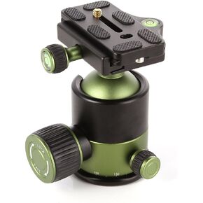 360 Degree 20KG Aluminium Alloy Metal Heavy Duty Camera Tripod Ballhead Ball Head with 1/4" Screw Thread QR Quick Release Plate Green in Saudi Arabia