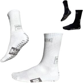 Immerse Performance Grip Anti Slip Sock - Non slip - Soccer Tennis Football Running - Grip pad sock - Crew