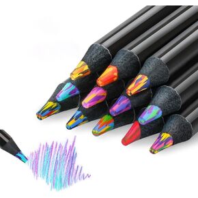 12 Colors Wooden Rainbow Pencils Bulk Art Supplies, Multicolored Pencils Assorted Colors for Adults Doodling Drawing Coloring Marking Sketching, Party Favor Bags in Kuwait