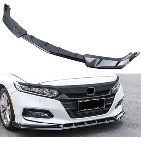 3PCS Carbon Fiber Front Spoiler Bumper Body Kit Spoiler Chin Front Bumper Lip Compatible with 2021 2022 2023 Honda Accord