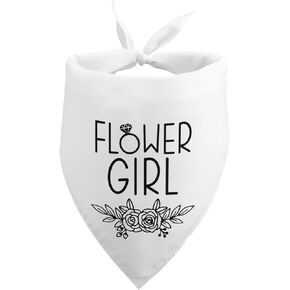 Dog Wedding Bandana Flower Girl Wedding Dog Bandana White Dog Bandana Bridal Party Wedding Engagement Announcement Photo Prop Pet Accessories for Dog Lovers Owner Gift