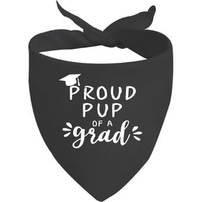 JXGZSO 1 Piece Graduation Dog Pet Bandana Proud Pup of A Grad Dog Bandana Graduation Announcement Gift (Proud Pup Black)