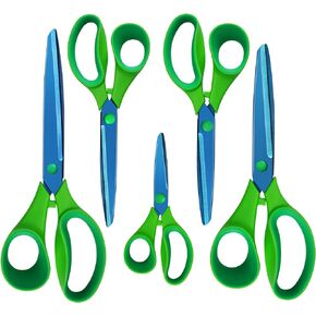 Scissors,Scissors All Purpose Heavy Duty Coloured Titanium Plated with Sharp Stainless Steel Blades,Comfort Grip Handles,Multipurpose Scissors for School Home Office Art Craft Sewing,5 Pack