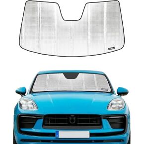 Windshield Sun Shade for 2015-2024 Porsche Macan. 2024 Upgrade Reflective Aluminum Film Front Window Sunshade for Maximum Interior Protection