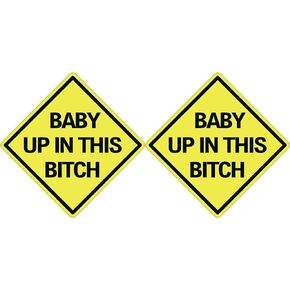 Rogue River Tactical 2X Baby Up in This Bitch Sticker Funny Auto Decal Bumper Vehicle Safety Sign for Car Truck SUV