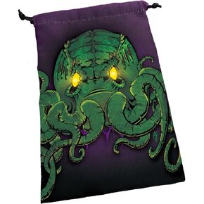 Deluxe Dice Bag: Cthulhu | Large Drawstring Bag 6" x 9" | Printed Fabric | Holds over 100 Dice | Includes One Custom Die | RPG | Roleplaying Game Bag | Tabletop Adventure | From Steve Jackson Games