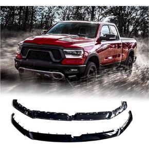 Stainless Steel Style Upper Replacement Grille Trim Molding Compatible with 2019-2021 Ram 1500， Chrome Upper Trim Molding (Upper Trim Molding（Black）)