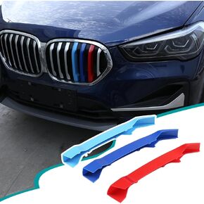 M-Colored Tri Grille Insert Trim Strips Compatible with BMW X1 U11 iX1 2023 + Three-color grille Center Kidney Grill