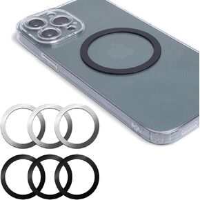 Magnetic Wireless Charger Universal Metal Rings - 5 PCS,for MagSafe-Compatible Charger on iPhone 14/13/12 Pro/Max/Mini Case and Samsung Galaxy (White - 5pcs)