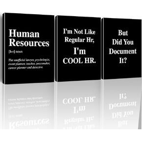 ديكور مكتب الموارد البشرية الموارد البشرية مكتب جدار الفن ديكور الموارد البشرية قماش يطبع الملصقات مؤطرة العمل الفني ديكورات المكاتب المنزلية، هدايا الموارد البشرية، 3 لوحات