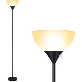 BoostArea Floor Lamp, 70.1" Tall Lamp, LED Black Floor Lamp, E26 Base, Eye-Caring, Modern Torchiere Floor Lamps for Living Room, Bedroom, Office（Bulbs not Included）