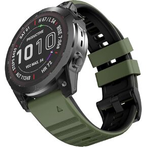 Compatible with Garmin Fenix 6X/6X Pro Band Easy Fit 26mm Width Soft Silicone Watch Bands Replacement for Fenix 6X/6X Pro Fenix 5X/5X Plus Fenix 3/3 HR Smartwatch