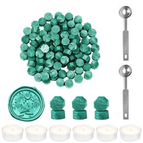 Wax Seal Beads, Afobby 360 PCS Sealing Wax Beads with 2PCS Wax Seal Melting Spoons and 6 Candles for Wax Stamp Sealing, Sealing Beads for Making Wedding and Party Invitations (Pearl White)