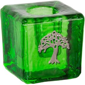 Mini Candle Holder Tree of Life Green (Each)