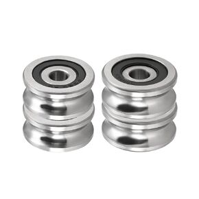 uxcell SG20 SG25 U Groove Ball Track Guide Bearing 6x24x11mm & 8x30x14mm Double Sealed (GCr15) Chrome Steel Bearings 4pcs