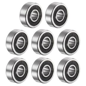 uxcell 607-2RS Deep Groove Ball Bearings 7mm Bore 19mm OD 6mm Thick Chrome Steel ABEC1 Accuracy Z2 Noise Level 8pcs