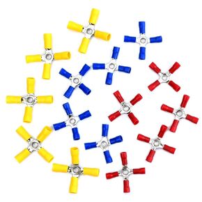 Conext Link 15 Crimp 4 Way X Ring Butt Connector Terminal Vinyl 22-18 16-14 12-10 Gauge AWG （18265）