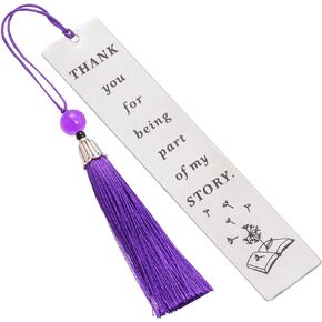 1PC Inspirational Bookmark Gifts with Tassel Graduation Birthday Appreciation 2024 Grad Gift for Teacher Students Classmates Book Lovers Back to School Present (Thank You for Being Part of My Story)