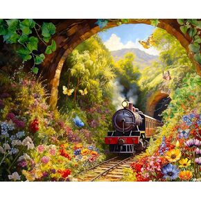 Springbok's Tunnel Pass 1000 Piece Jigsaw Puzzle for Adults by Artist Catorina Crehan - Features a Steam Train Engine Emerging from a Tunnel - Made in USA