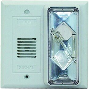 Edwards-Signaling-6536-G5 Horn Strobe, Clear, 4-1/2 in. H, 24VAC/DC,White