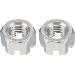 uxcell M14 x 2mm Pitch 304 Stainless Steel Slotted Hex Nuts, Pack of 2