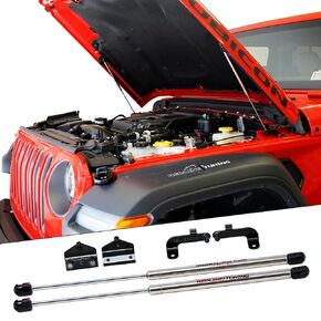 Redline Tuning 21-20003-03 Hood QuickLIFT Elite Bolt in System Compatible with Jeep Wrangler JL 2018+ & Compatible with Jeep Gladiator JT 2020+ (Stainless Steel Struts)