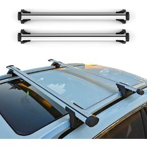 Heavy Duty 165 lbs Universal Adjustable 33～47 Inches Crossbar Roof Racks Compatible with Raised Roof Side Rails Set of 2