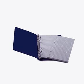 HNR Blue Loose-Leaf Memo Book, 6 3/4 x 3 3/4", 6-Ring Binder, 80 Pages + Free Refill 80 Pages