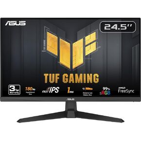 شاشة ASUS TUF Gaming مقاس 25 بوصة (24.5 قابلة للعرض) بدقة 1080 بكسل (VG259Q3A) - دقة FHD، 180 هرتز، 1 مللي ثانية، تقنية IPS سريعة، ضبابية حركة منخفضة للغاية، FreeSync، سرعة متغيرة، مكبرات صوت، 99% sRGB، Shadow Boost ضمان لمدة 3 سنوات in Kuwait